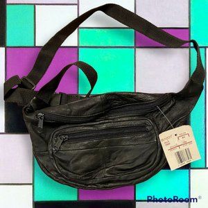 Buxton Vintage Leather/Cashmere Fanny Pack - Unisex